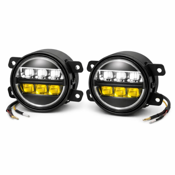 Противотуманные фара 2170 LED 2 режимные белый+ желтый (лев.+прав.) железным корпусом ML 303