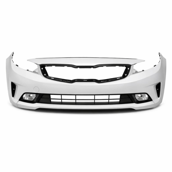 Бампер передний KIA CERATO 2016-2019 SWP (Snow white pearl) КИТАЙ 3х слойка