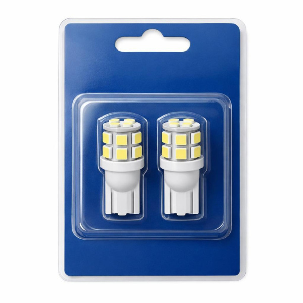 Лампа светодиод12 V T10 бесцок. 8 диодов белая (W5W) блистер