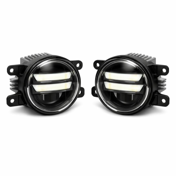 Противотуманные фара  Lada Vesta 2180,  LED (3 полосы) с железным радиатором лев/прав (ML018)